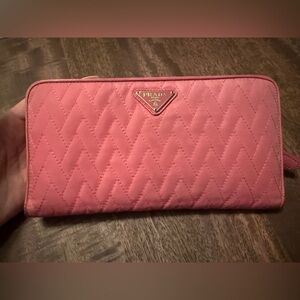 Prada Tessuto quilted nylon continental zipper wallet
